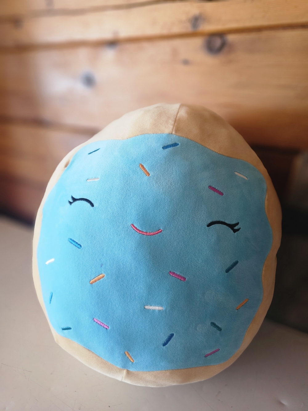 Squishmallows Blue Iced Donut/ Cookie Plush Pillow 18" Round Soft Stuffed Toy